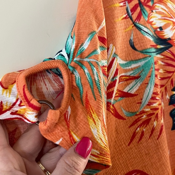 French Laundry Tropical Short Sleeve Summer Blouse Women’s Size Medium - Picture 8 of 14